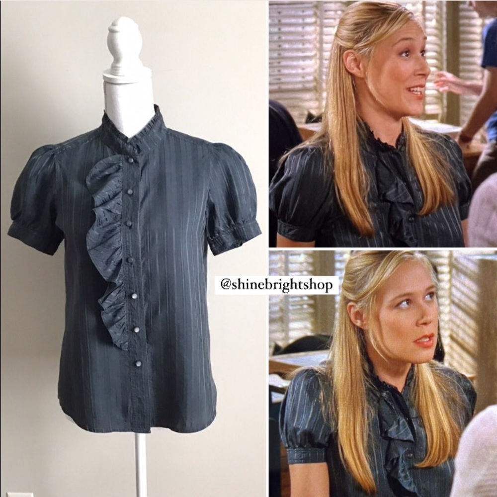 RARE Early 2000s Vintage Silk Blouse ASO Rory Gilmore and Paris in Gilmore Girls - Picture 2 of 14